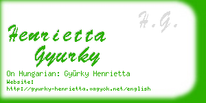 henrietta gyurky business card